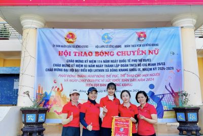 TRƯỜNG TH TRẦN PHÚ THAM GIA HỘI THAO BÓNG CHUYỀN NỮ TẠI UBND XÃ BÔNG KRANG